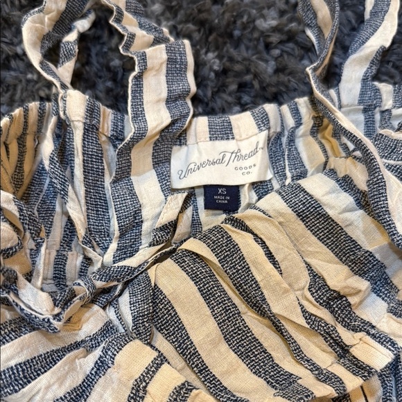 Universal Thread Blue and White Striped Blouse - Picture 3 of 3